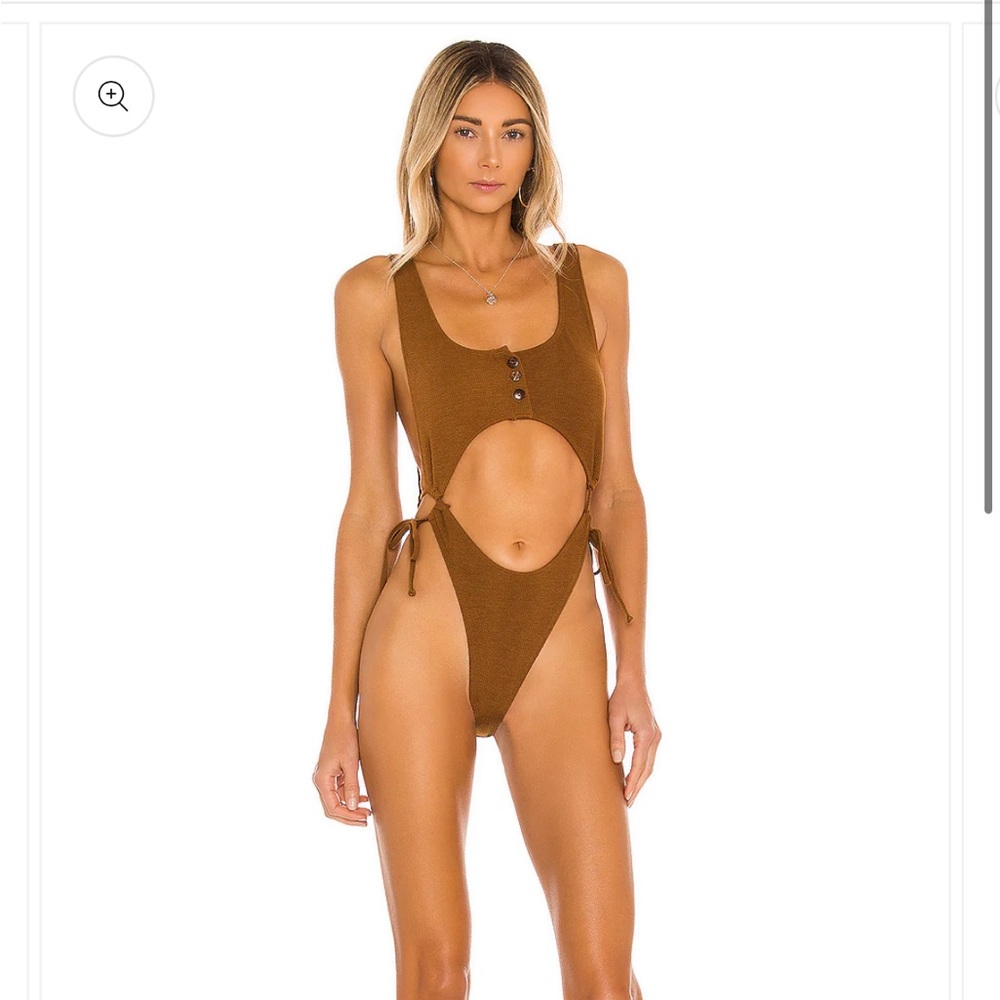 Brown tie once piece bikini- lovers + friends